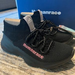 Size 7M/8W - adidas Human Race Sichona x Pharrell Black Shock Pink 2021